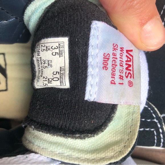 Vans Sk8-Hi High Top Sneakers in Navy Blue - Picture 4 of 6